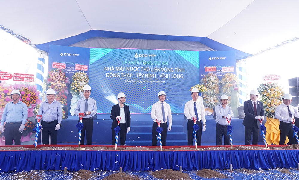 Khởi công Nhà máy nước thô liên vùng Đồng Tháp - Tây Ninh - Vĩnh Long
